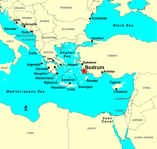 Bodrum, Turkey Map